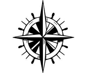 'Helm & Compass' Rubber Stamp - Unmounted Design for Crafting & Scrapbooking, A8 (RS00055482)