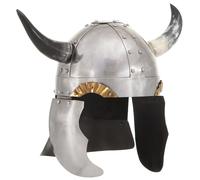 vidaXL Fantasy Viking Helmet LARP Silver Steel Collectable Armour Weapon