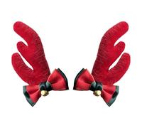 Helmet Decoration:5.5 inch Flannel Antlers Helmet Charm 2 Pieces | Reindeer Ears Costume Accessory, Ski Outdoor Activities, Christmas Party Cosplay,