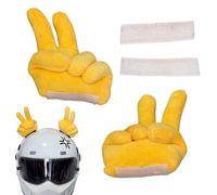 Helmet Decoration - Plush Gesture Ornament | Funny Yellow Hand Accessory, Cute Motorcycle Ski Helmet Decor, Creative Biking Attachment For Men Women Teen Cycling Lover Friend