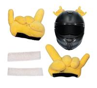 Helmet Decoration - Plush Gesture Ornament | Funny Yellow Hand Accessory, Cute Motorcycle Ski Helmet Decor, Creative Biking Attachment For Men Women Teen Cycling Lover Friend