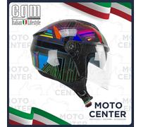 Helmet Demi Jet CGM 126S Hyper Disco Long Visor Size M (57-58 cm.)