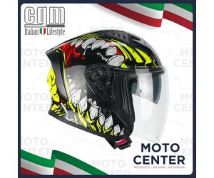 Helmet Demi Jet CGM 127X Deep Freaker Black Yellow Fluorescent Size L (59 cm.)