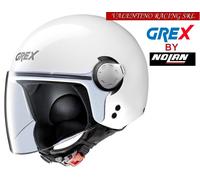 Helmet Demi Jet Grex G3.1 And Kinetic Metal White S 56 CM Made IN Italy
