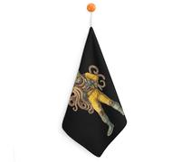 Helmet Diver And Octopus Cute Hanging Hand Towels Quick Dry Bathroom & Kitchen Dish Cloth with Loop
