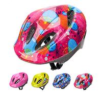 Cycle Helmet For Kids Child Helmet MTB Bike Bicycle Skateboard Scooter Hoverboard Helmet For Riding Safety Lightweight Adjustable Breathable Helmet MV5-2 (S (48-52cm, 18.8-20.4 inch), Pink Abstract)