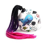 Helmet Hair Ponytail Curly 8 Twist Braids Pigtails Pony Tails Accessory with Suction Cup for Motorcycle Bike Cycling Bicycle Bikers Skateboarding Scooters Costume Cosplay (Black Purple Red)