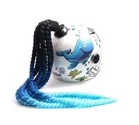 Helmet Hair Ponytail Curly 8 Twist Braids Pigtails Pony Tails Accessory with Suction Cup for Motorcycle Bike Cycling Bicycle Bikers Skateboarding Scooters Costume Cosplay (Black Lake Blue)