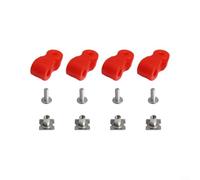 Helmet Hardware Kit with 4 Screws 4 Nuts 4 Clips for Football Baseball Rugby Soccer Visor Fix Red