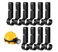 Helmet Headlamp Clips,10-Pieces Helmet Headlight Secure Hooks | Hard Hat Clamp Attachment for Maintenance Construction Industrial Work Caving Oilfield Outdoors