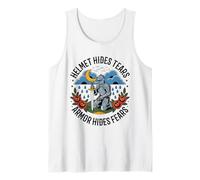 Helmet Hides Tears Armor Hides Fears Knight Warrior Medieval Tank Top