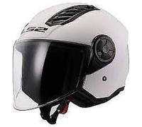Open Faced Motorcycle Helmet. LS2 Airflow II ECE 22.06 Gloss White
