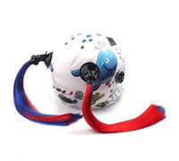 Helmet Ponytail Dual Pigtails Braids Straight Hair Wig with Sucker Bow for Motorcycle Bike Motorbike Motocross Bicycle Cycling Bikers Riders Skateboarding Scooter Costume Cosplay (Blue Red)