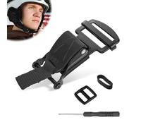 Helmet Quick Release Buckle Kit, Motorcycle Clip Chin Strap Disconnect Pull Buckle Replacement Accessories Compatible with D-Ring Half 3/4 Full Face Suitable for Bandwidths Up to 0.79in (Black)