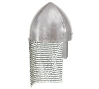 Helmet Silver 21x20x26cm 18-Gauge Steel Medieval Nasal Replica LARP Cosplay Art