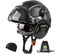 Helmet, Vis, Vis Ear Protection Men Women Vented Ansi Z85 Hard Hat Construction Adjustable, Lightweight, Durable, Portable, User-friendly, Compact, Generic, Visor, Muffs