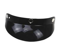 Helmet Visor Black 3-Snap Motorcycle Helmet Peak Lens Open Face Sun Shade Visor Shield