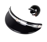 Helmet Visor - Universal 3- Up Wind Shield for Half Face & 3/4 Motorcycle Helmets, Retro Vintage Sun Shade Visor, Anti-Glare Motorcycle Helmet Brim (Black/Gold/Silver/Clear)