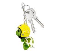 Helmet-wearing Tortoise Plush Keyring - Smart Accessory for Lanyards, Mobile Phones or Sacks - Gift for Children and Teenagers, yellow, Siehe Beschreibung
