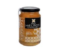 Helmos Greek Honey with Honeycomb 350g | Premium orange blossom nectar featuring an edible, raw hive slice for a pure and immersive taste experience.