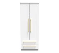 Welcome Furniture Ready Assembled Haworth 2 Door 2 Drawer Wardrobe In White Ash, White