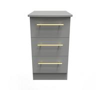 Helmsley 3 Drawer Bedside Cab(Ready Assembled) Ready Assembled 2 U Dark Grey One Size