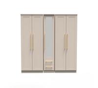 Welcome Furniture Ready Assembled Haworth Tall 5 Door 2 Drawer 1 Mirror Wardrobe In Kashmir Matt