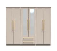 Welcome Furniture Ready Assembled Waltham Tall 6 Door Wardrobe - Kashmir Matt