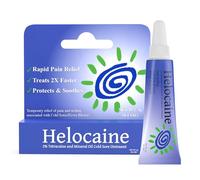 Helocaine Fast Acting Cold Sore Canker Sore Treatment for Lips & Inside Mouth, Oral and Topical Rapid Pain Relief Over-The-Counter, 3g, 0.1 oz Tube, 1 Pack