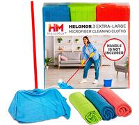 HELOMOR 3 Extra Large Floor Microfiber Cleaning Clothes, 30"x18" for Squeegee Mop, Multi-Purpose Color Rags, Reusable for House Floor Kitchen Car Window Highly Absorbent, Lint and Streak Free