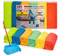 HELOMOR 6 Extra Large Floor Microfiber Cleaning Clothes, 30"x18" for Squeegee Mop, Multi-Purpose Color Rags, Reusable for House Floor Kitchen Car Window Highly Absorbent, Lint and Streak Free