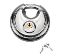 Helonge Disc Padlock with Key, Storage Unit Lock, Discus Padlock Heavy Duty Round Circle Lock for Warehouse, Garage, Gym, Storage Locker, and Outdoors