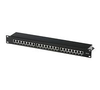 helos 146868 Patch Panel Cat 6A 19 Inch 1HE 24 Port Black