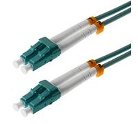 Helos Fibre Optic Patch Cable LC/LC Duplex 50/125 µm OM3 Aqua 1.5 m