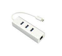 HELOS HUB, USB 3.1 TYPE-CST. /3X USB+RJ45 GIGABIT ETHERNET, PREMIUM, PLATA