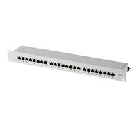 helos Patch Panel Cat 6A 19 Inch 1HE 24 Port Grey