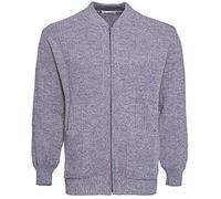 HeLovesWearing Mens Knitted Cardigan Classic Style Cardigans V Neck Button Crew Neck Zipper Jumper Plain Coloured (Light Grey/Zipper, XL, x_l)