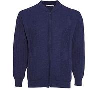 HeLovesWearing Mens Knitted Cardigan Classic Style Cardigans V Neck Button Crew Neck Zipper Jumper Plain Coloured (Navy Blue/Zipper, M, m)