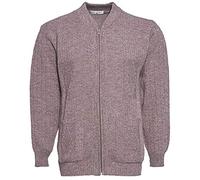 HeLovesWearing Mens Knitted Cardigan Classic Style Cardigans V Neck Button Crew Neck Zipper Jumper Plain Coloured (Beige/Zipper, XL, x_l)