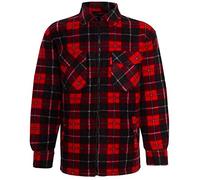 HeLovesWearing Unisex/Men's Fleece Baxter Sherpa Fur Lined Lumberjack Collared Check Shirt (Red, m)