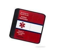 Help Belts Autism Non-Verbal Awareness Medical Alert Seatbelt Cover for Children in Car Seats (6”) Featuring an Emergency Information Form and Pocket by . (Red/White)