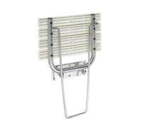 HELP Folding shower seat with safety leg 44x46x47cm in Brushed stainless steel, White (301102182)