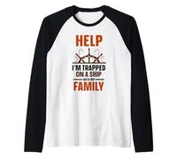 Help I'm Trapped On A Ship with My Family Cruise Travel Raglan Baseball Tee