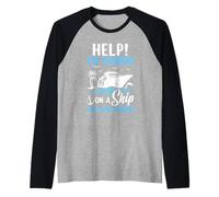Help I'm Trapped On A Ship with My Family Vacation Cruise Raglan Baseball Tee