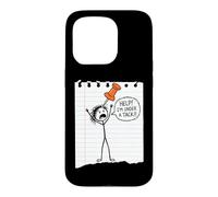 Help! I'm Under A Tack! Fun Saying Sarcastic Cartoon Novelty Case for iPhone 15 Pro