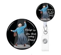 Help is on The Way Dear Badge Reels Holder Retractable with ID Clip for Nurse Name Tag Card Nursing for Doctor Teacher Student Employee Office Medical Work