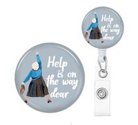 Help is on The Way Dear Green Badge Reels Holder Retractable with ID Clip for Nurse Name Tag Card Nursing for Doctor Teacher Student Employee Office Medical Work