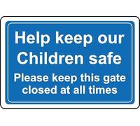 Help Keep Our Children Safe Please Keep gate Shut Safety Sign - Self Adhesive Sticker (200mm x 150mm)