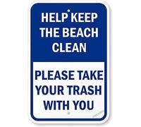 Help Keep The Beach Clean, Please Take Your Trash with You Metal Tin Sign Yard Workplace Outdoor & Indoor Safety Signs 8"x12"
