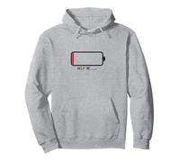 " Help me 電池切れ" Funny Brush Calligraphy! Interesting Text Pullover Hoodie